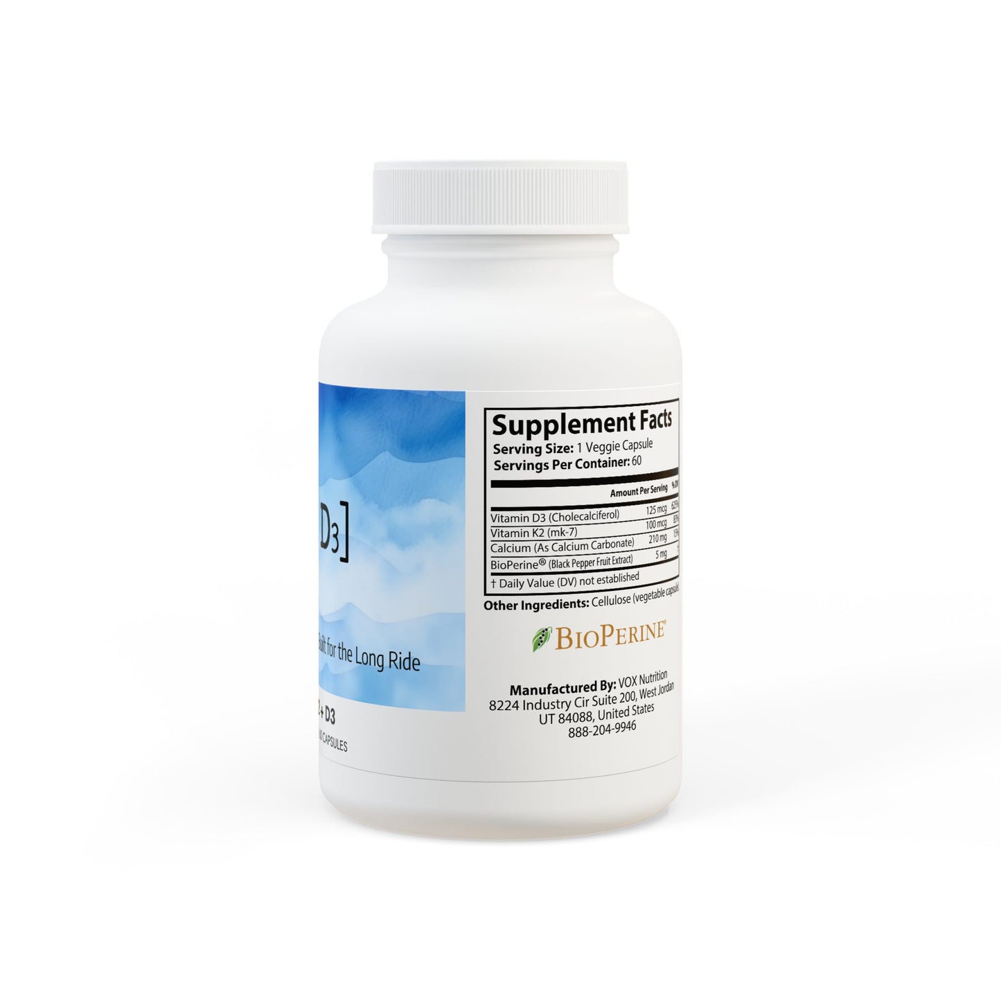 Vitamin K2 + D3 Supplement (60 Capsules)