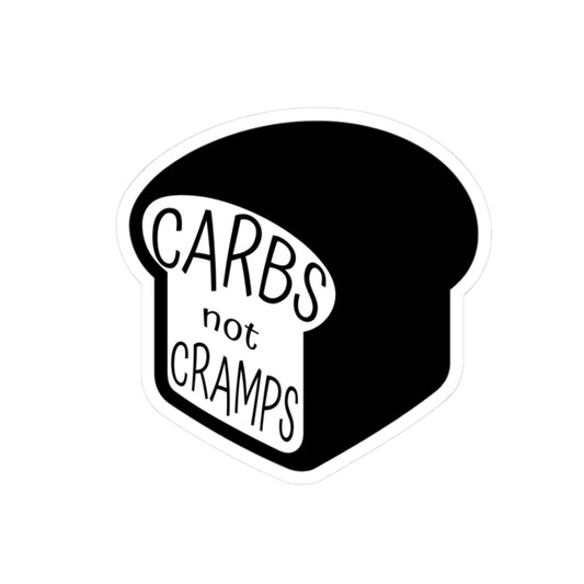 Carbs Not Cramps Sticker